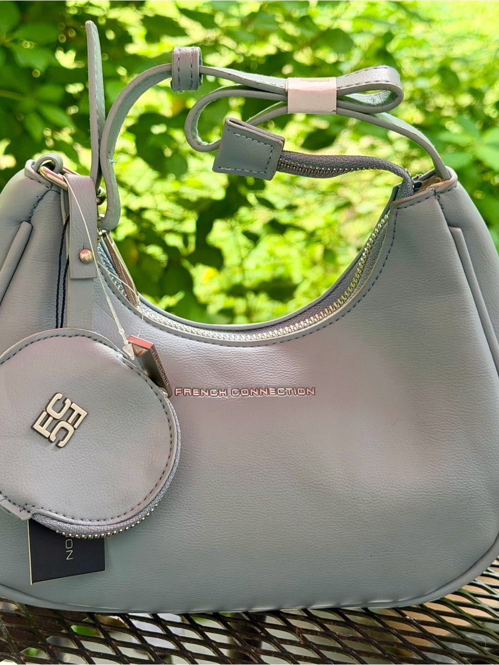 French Connection Baby Blue Shoulder Hobo with Coin Pouch